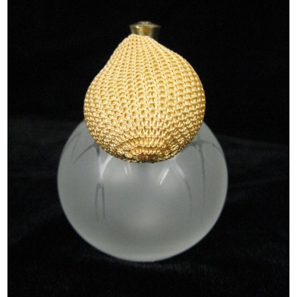 Irice Perfume Bottle Clear Etched Glass Gold Atomizer Spray Japan I W Rice VTG - Picture 3 of 12